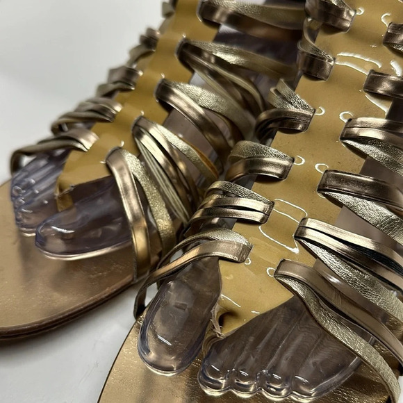 Jimmy Choo Chaya Gladiator Sandals Shoes Patent Leather Nude Gold EU 39 US 9 - Picture 8 of 12